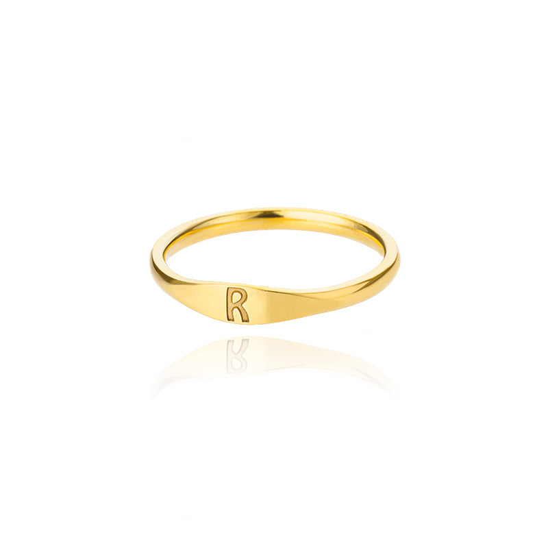 Gold Initial Alphabet Ring — Your Letter, Your Style