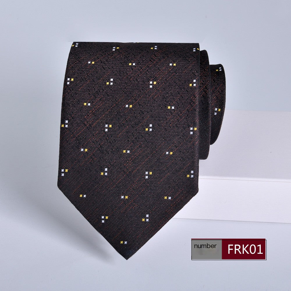 Men's 8cm Striped Jacquard Tie — Classic Width, 19 Colors