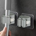 2pcs No-Punch Plastic Wall Mount Mop Hook Set
