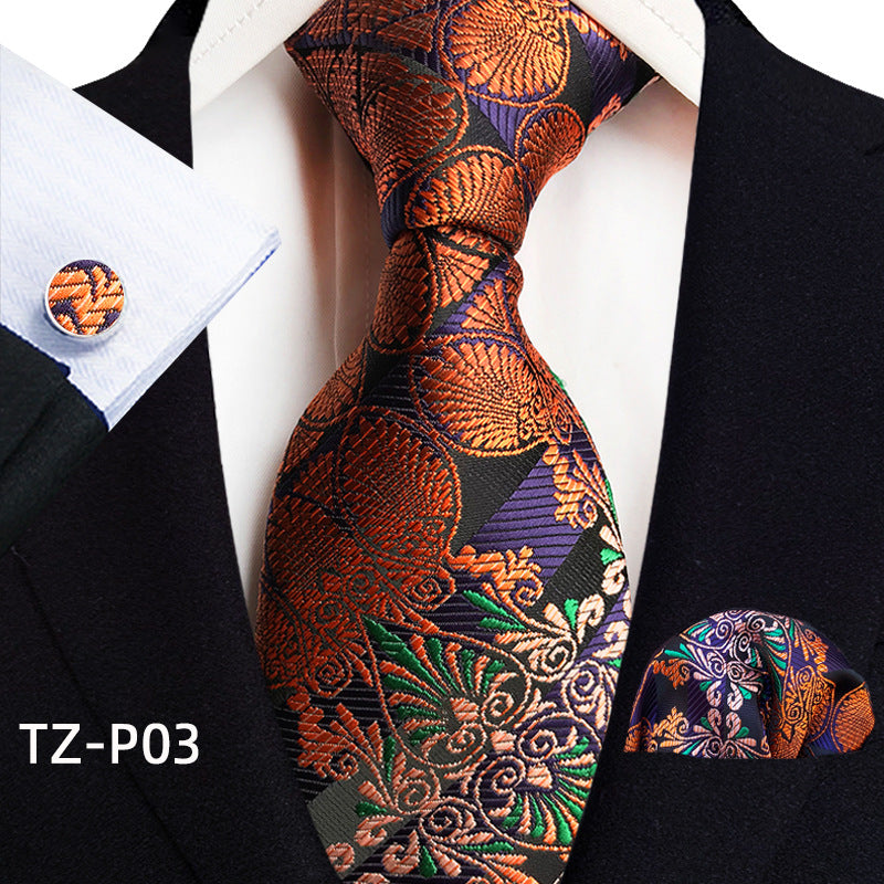 Men's Tie, Pocket Square & Cufflinks Set — 20 Colors, Gift-Ready