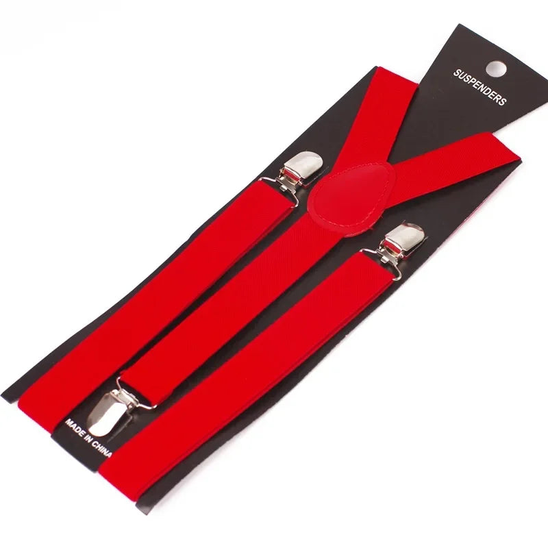 Unisex Adjustable Suspenders with Clip — 20 Colors