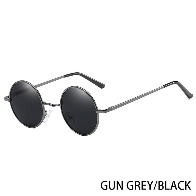 Retro Polarized Round Sunglasses — UV400 Metal Frame
