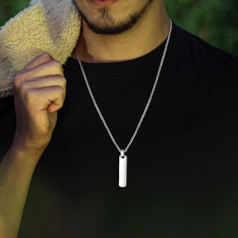 Men's Rectangular SS Pendant — Clean Lines, Strong Statement