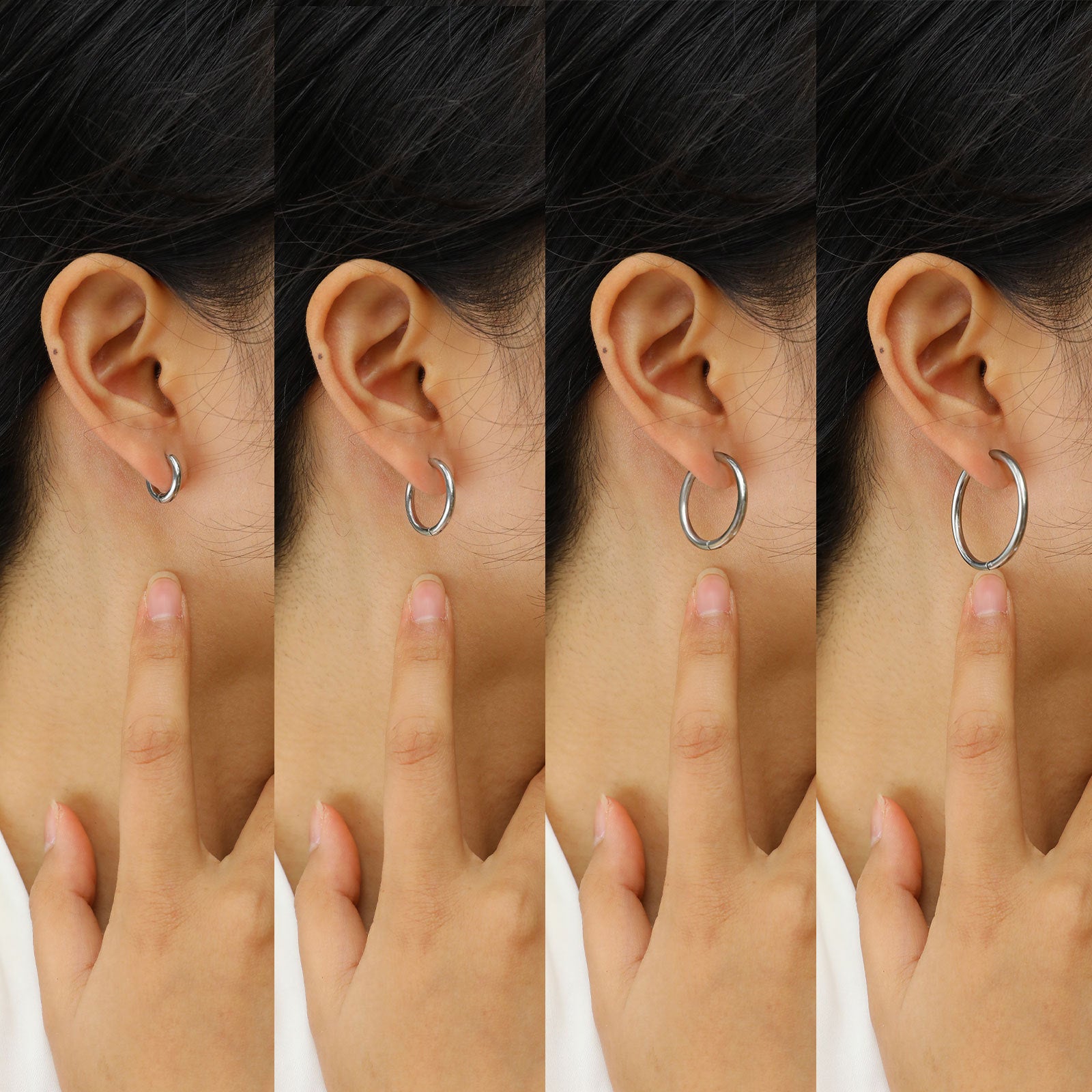 Minimalist Stainless Steel Gold Hoop Earrings for Women