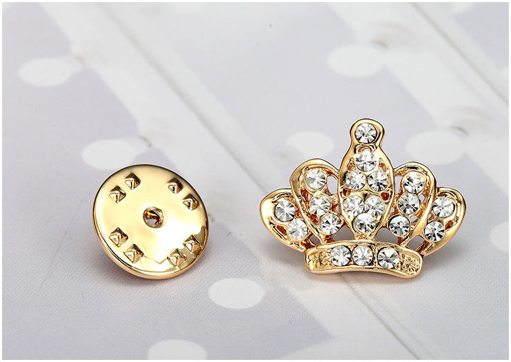Crown Crystal Lapel Pin — Regal Style, Everyday Wear