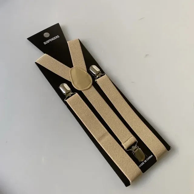 Unisex Adjustable Suspenders with Clip — 20 Colors