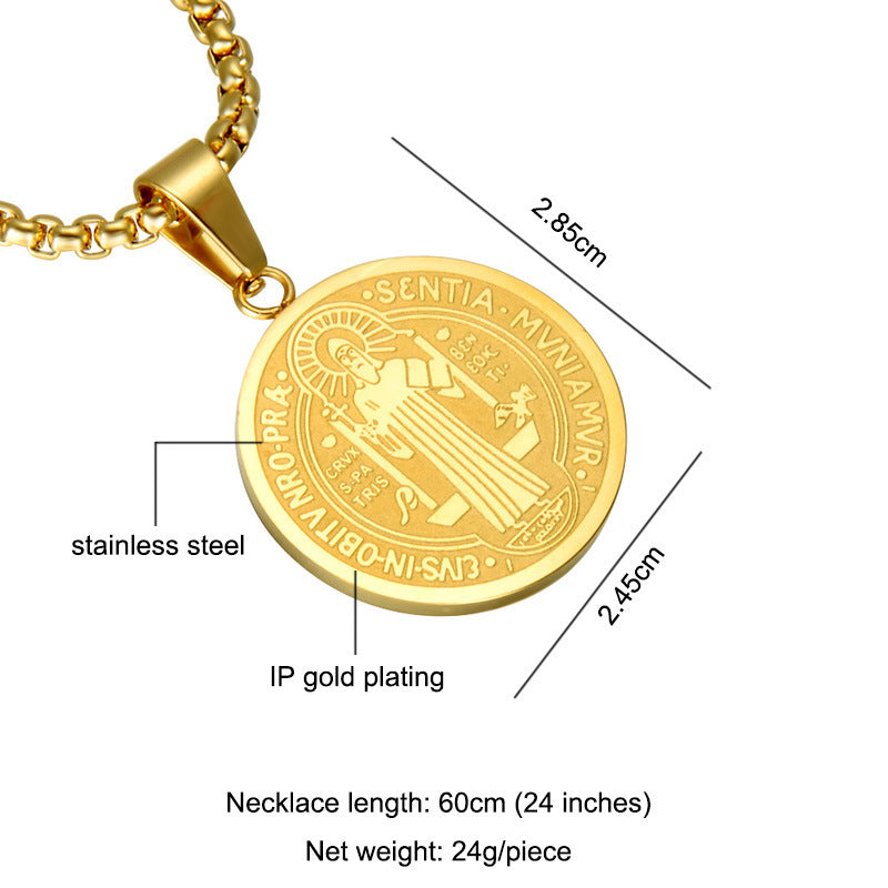 Stainless Steel Dog Tag Pendant Necklace for Men
