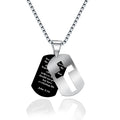 Men's Stainless Steel Black Dog Tag Cross Pendant Necklace