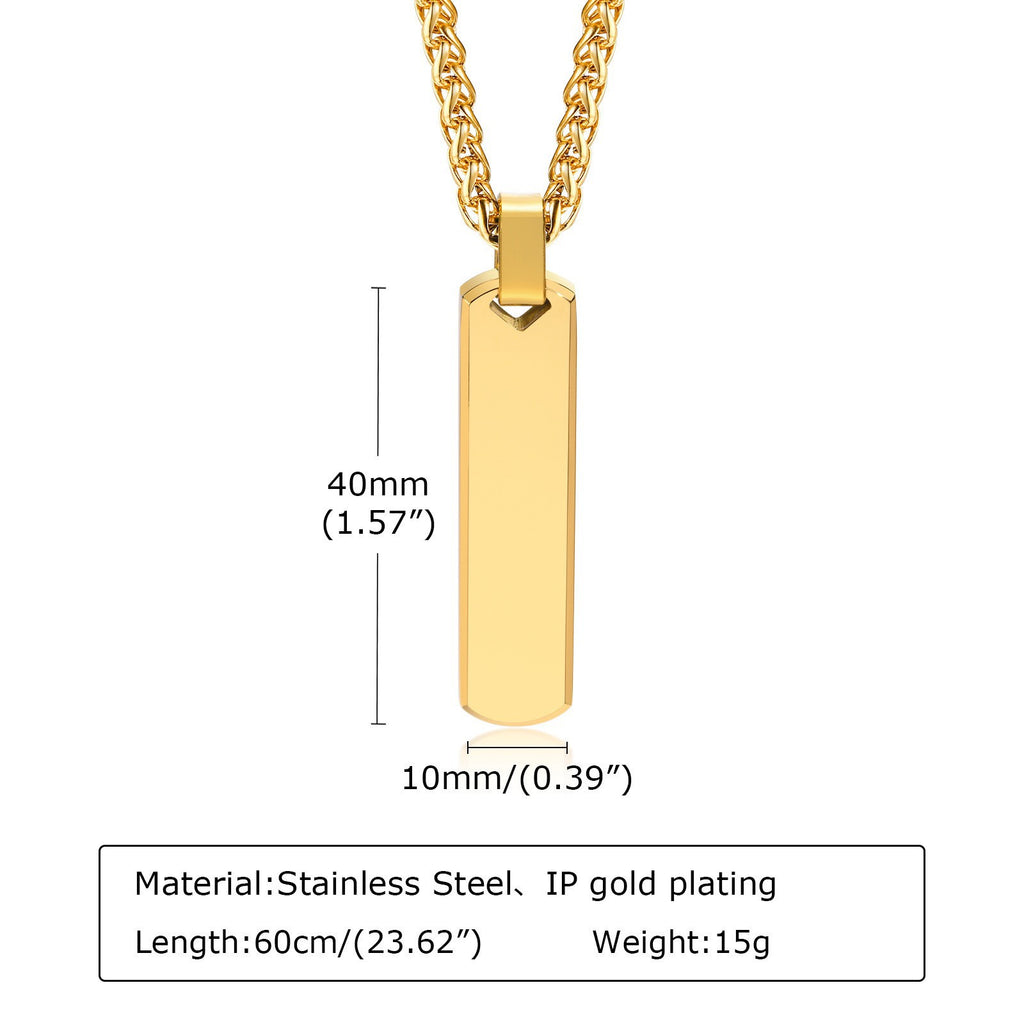 Men's Rectangular SS Pendant — Clean Lines, Strong Statement