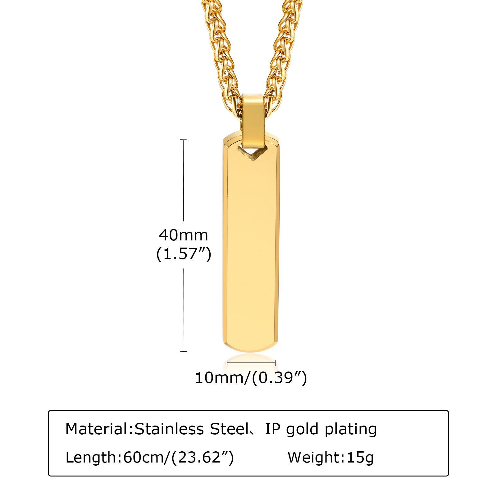 Men's Rectangular SS Pendant — Clean Lines, Strong Statement