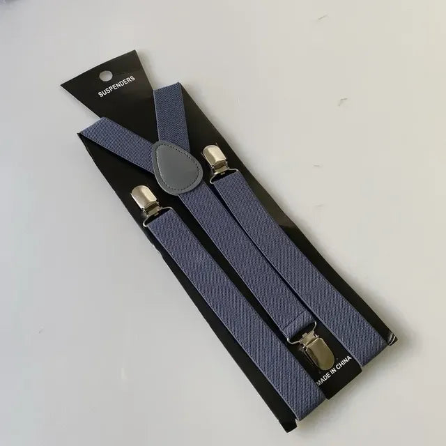 Unisex Adjustable Suspenders with Clip — 20 Colors
