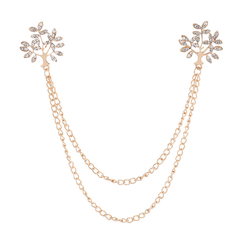 Chain Collar Pin — Sharp Detail for Shirts and Suits