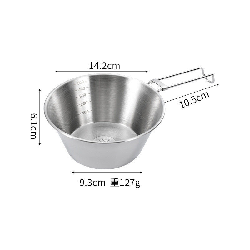 Outdoor Foldable Camping Bowl - Portable 304 Stainless Steel