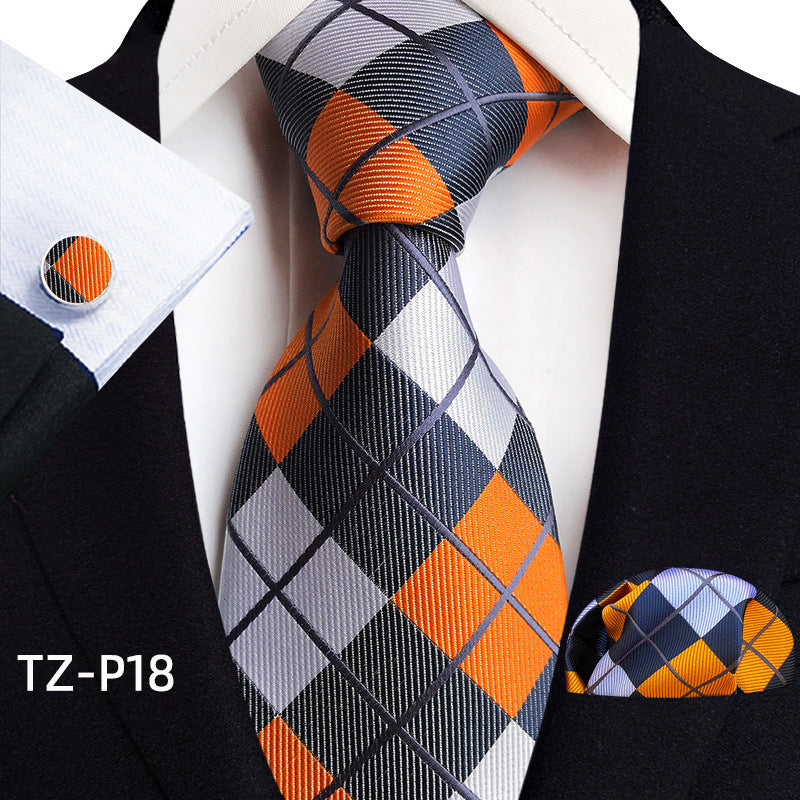 Men's Tie, Pocket Square & Cufflinks Set — 20 Colors, Gift-Ready