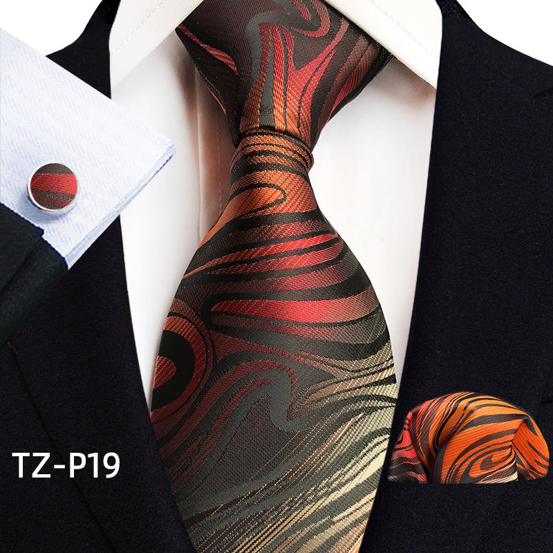 Men's Tie, Pocket Square & Cufflinks Set — 20 Colors, Gift-Ready