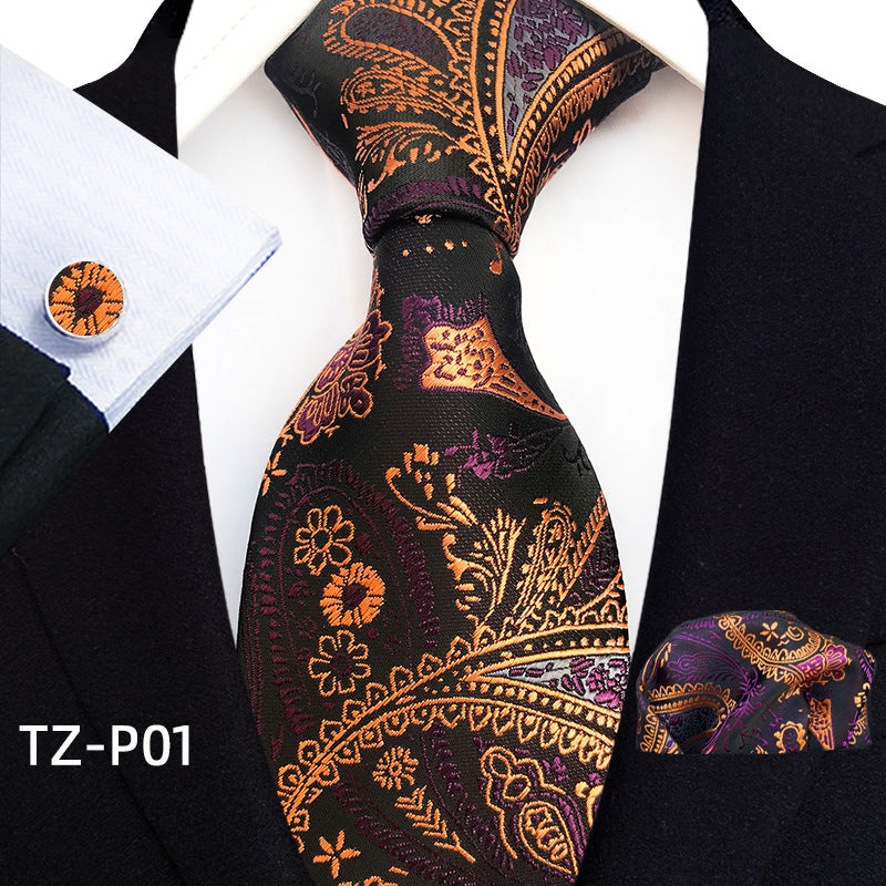 Men's Tie, Pocket Square & Cufflinks Set — 20 Colors, Gift-Ready