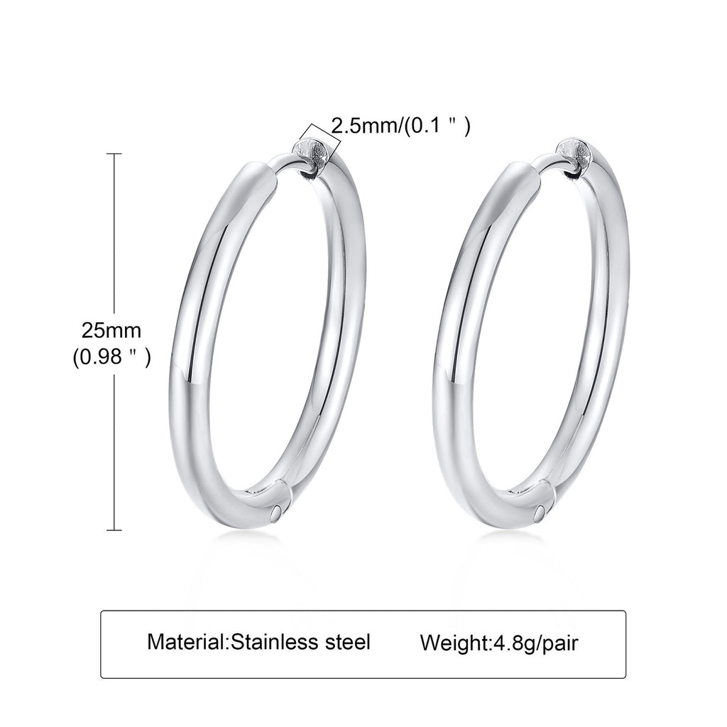 Minimalist Stainless Steel Gold Hoop Earrings for Women