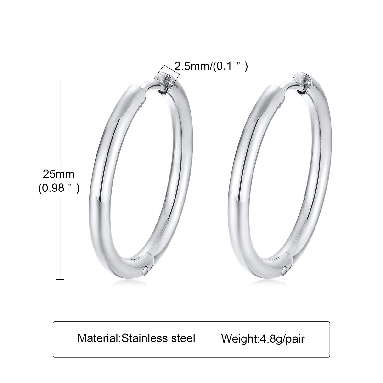 Minimalist Stainless Steel Gold Hoop Earrings for Women