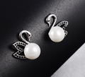 Swan Pearl Stud Earrings — Elegant, Lightweight, and Always Noticed