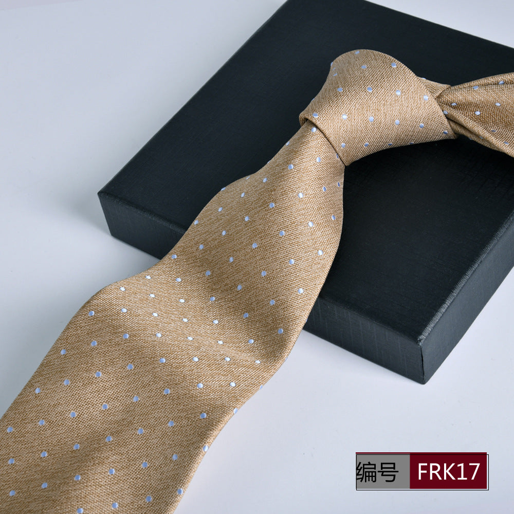 Men's 8cm Striped Jacquard Tie — Classic Width, 19 Colors