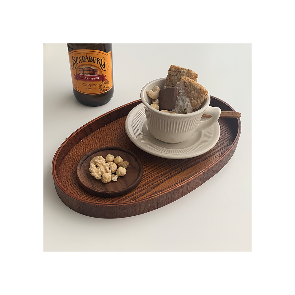 Natural Walnut Wood Coaster — Minimalist Desk Essential
