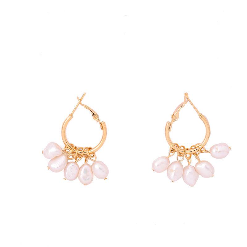 Freshwater Pearl Tassel Hoop Earrings and Studs