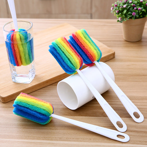 4-Piece Sponge Brush Set — Clean Every Glass, Cup, and Bottle