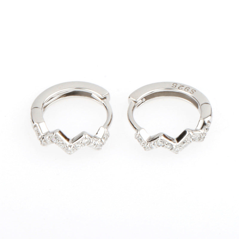 Wave Zircon S925 Earrings — Stud or Hoop, Your Choice