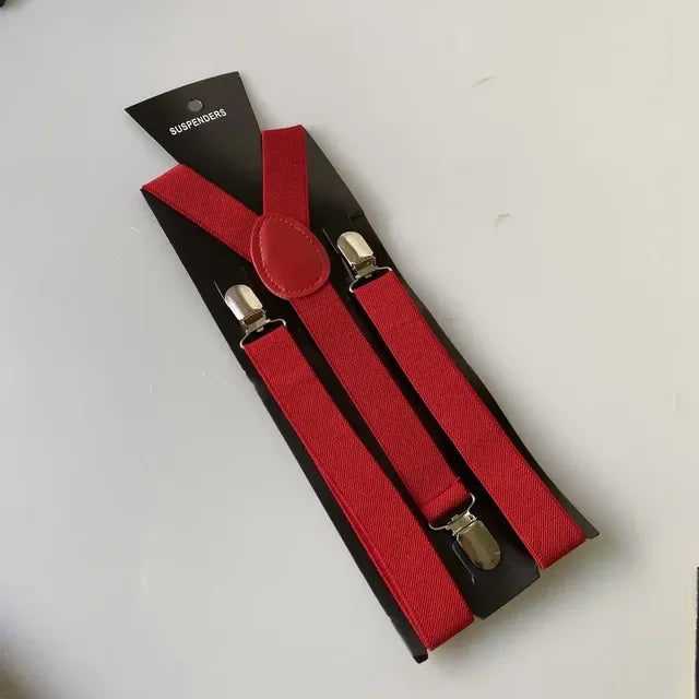 Unisex Adjustable Suspenders with Clip — 20 Colors
