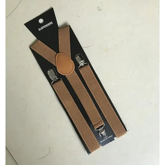 Unisex Adjustable Suspenders with Clip — 20 Colors
