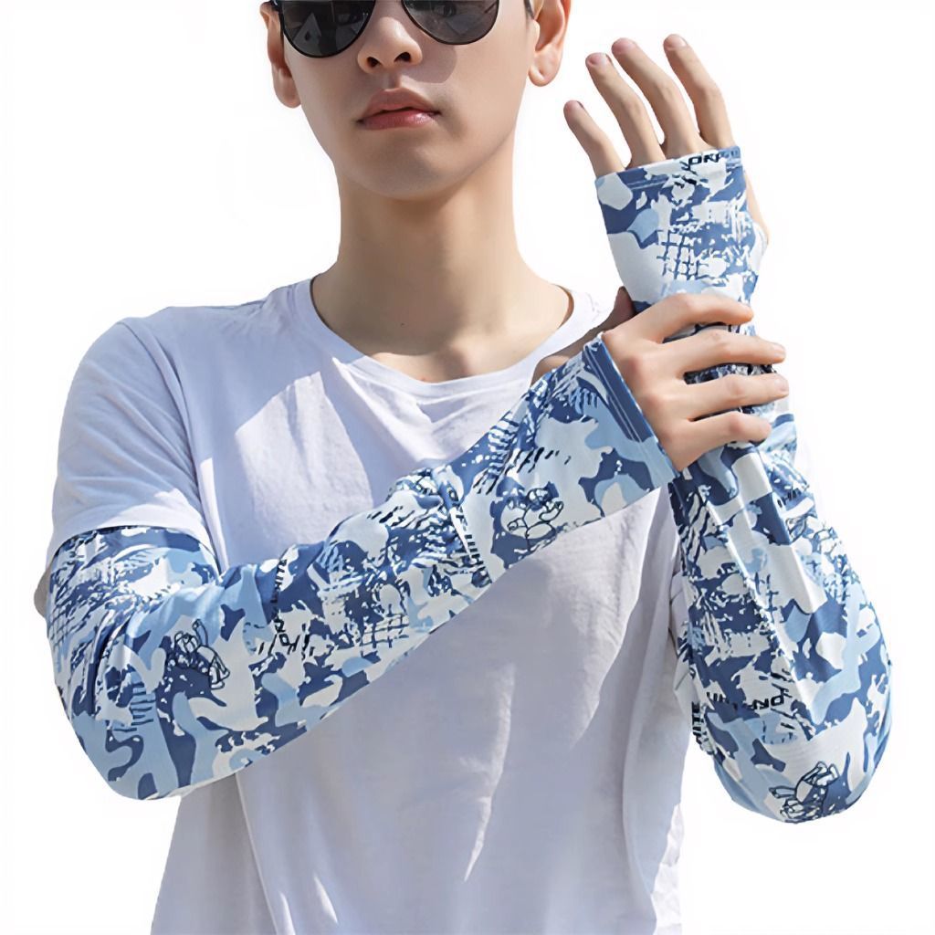 Men's UV Protection Long Sleeve Arm Sleeves for Sports