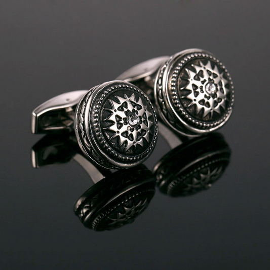 Diamond Crystal Cufflinks — Elegant Formal Accessory