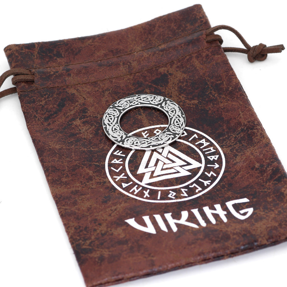 Stainless Steel Viking Wolf Raven Dragon Pendant Necklace
