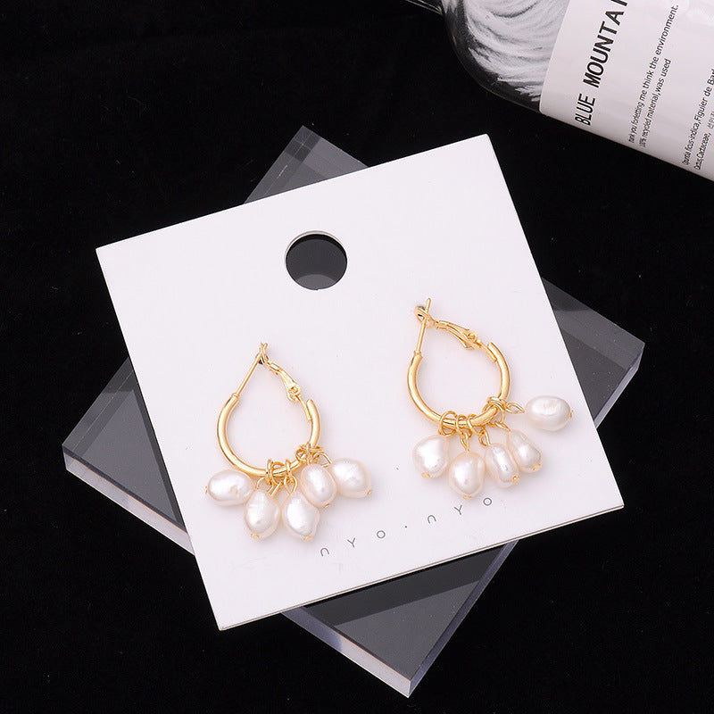 Freshwater Pearl Tassel Hoop Earrings and Studs