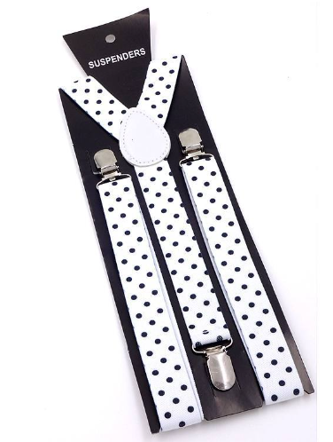 Unisex Patterned Suspenders with 3 Clips — 7 Designs