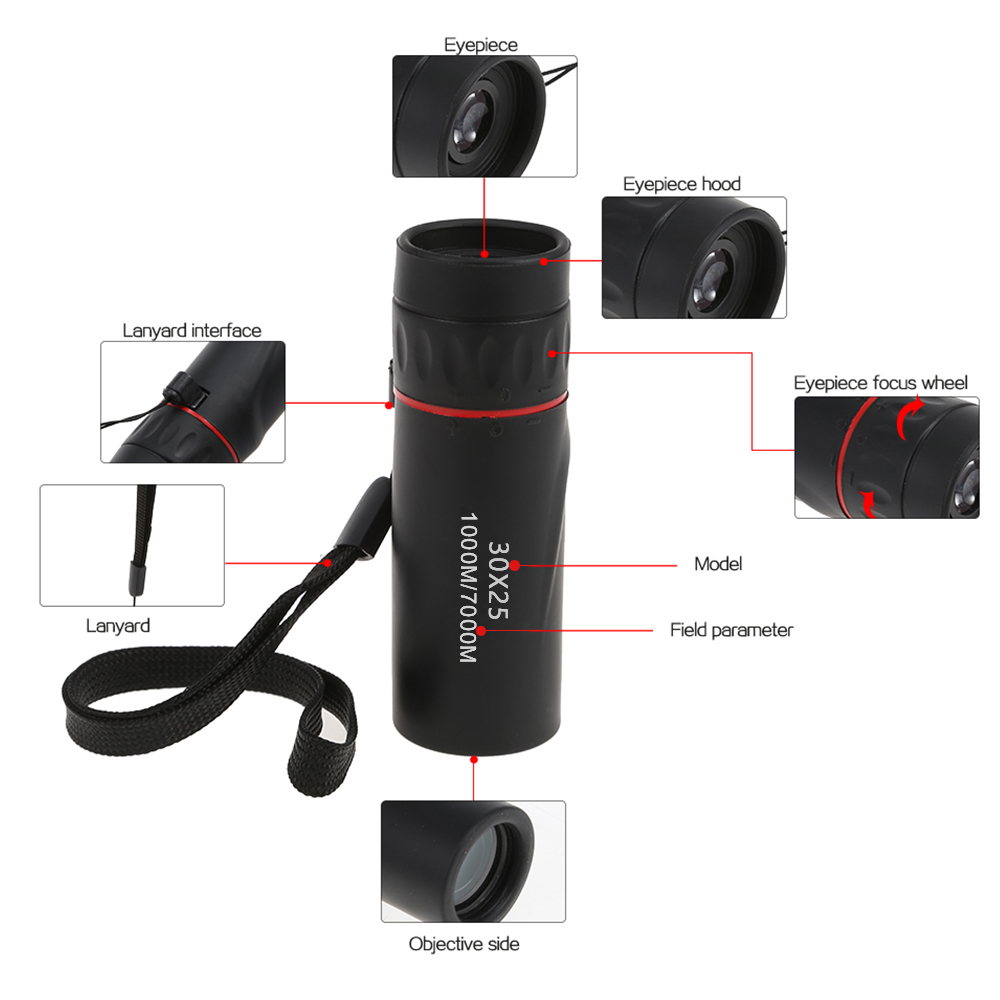 DA30x25 Mini Monocular — 7x Power, Fits in Any Pocket