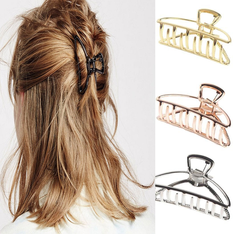 Large Metal Hair Claw Clip for Elegant Styling