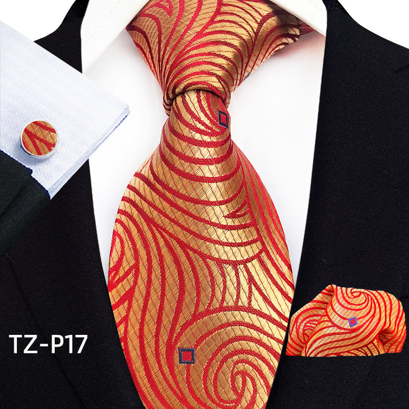 Men's Tie, Pocket Square & Cufflinks Set — 20 Colors, Gift-Ready