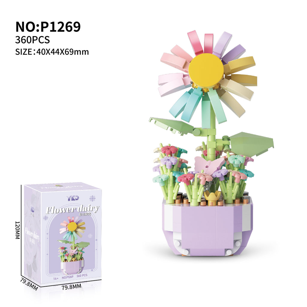 Sunflower Building Block Bouquet — Blooms That Last Forever