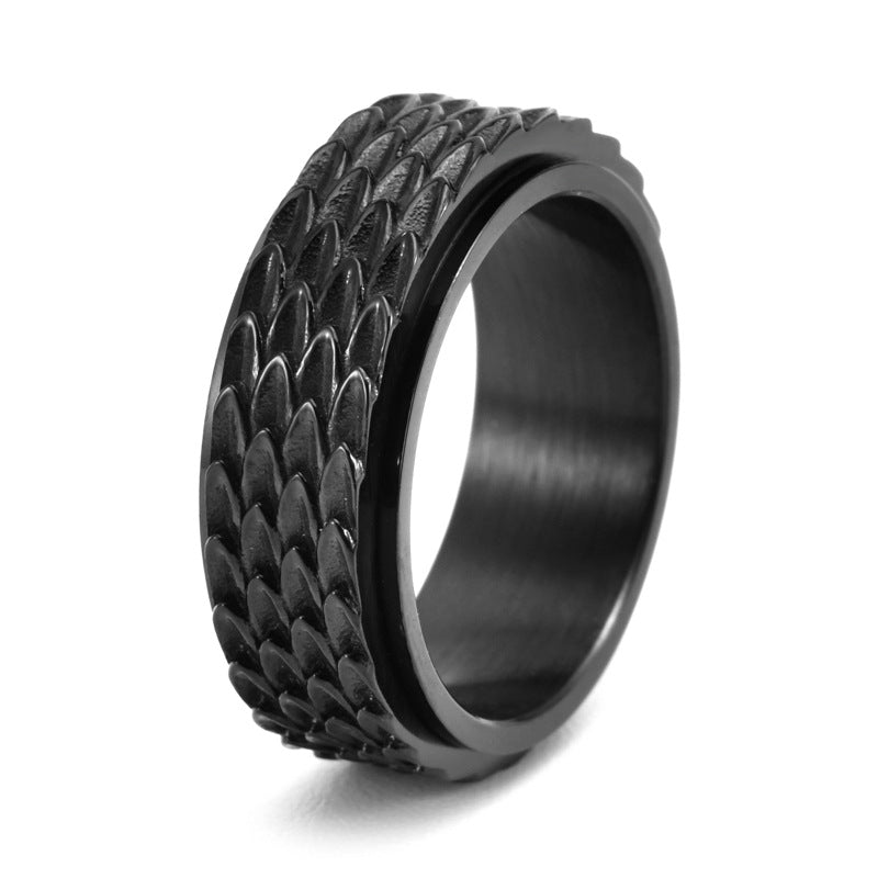 Vintage Men's Stainless Steel Dragon Scale Ring
