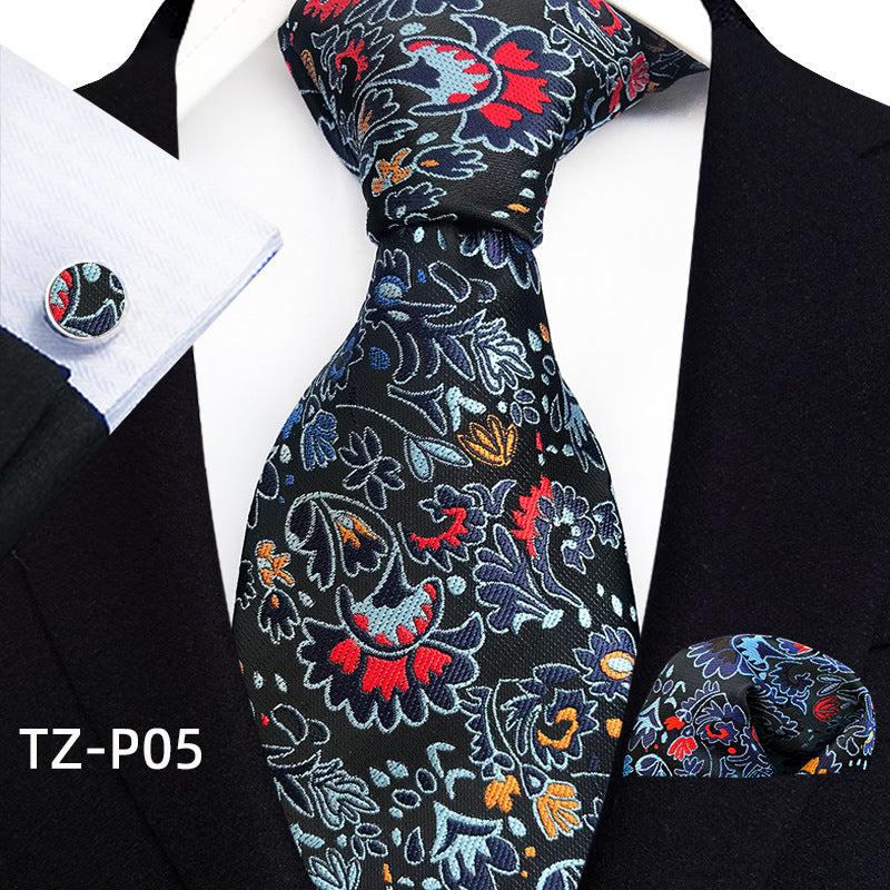 Men's Tie, Pocket Square & Cufflinks Set — 20 Colors, Gift-Ready
