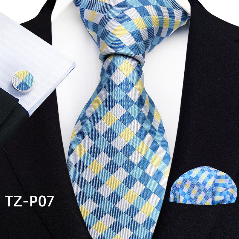 Men's Tie, Pocket Square & Cufflinks Set — 20 Colors, Gift-Ready
