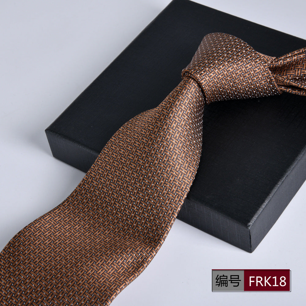 Men's 8cm Striped Jacquard Tie — Classic Width, 19 Colors