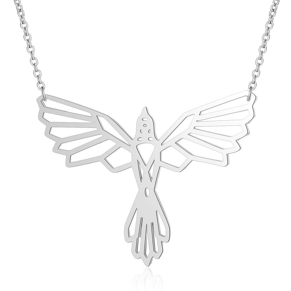 Phoenix Pendant Necklace in Stainless Steel for Women