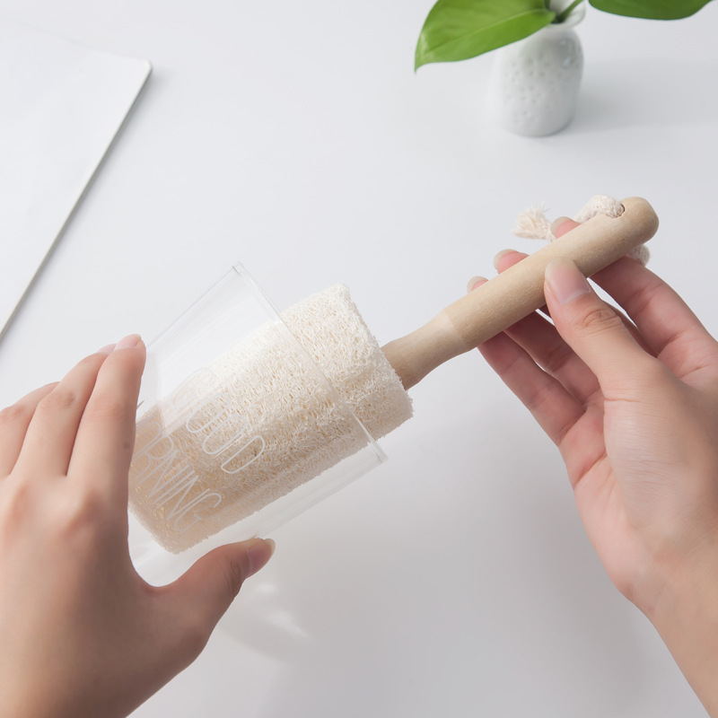 Loofah Cup Brush — Natural, Eco-Friendly, Gets Bottles Spotless