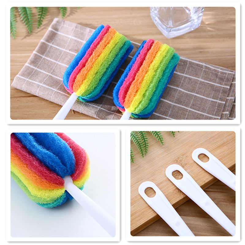 4-Piece Sponge Brush Set — Clean Every Glass, Cup, and Bottle