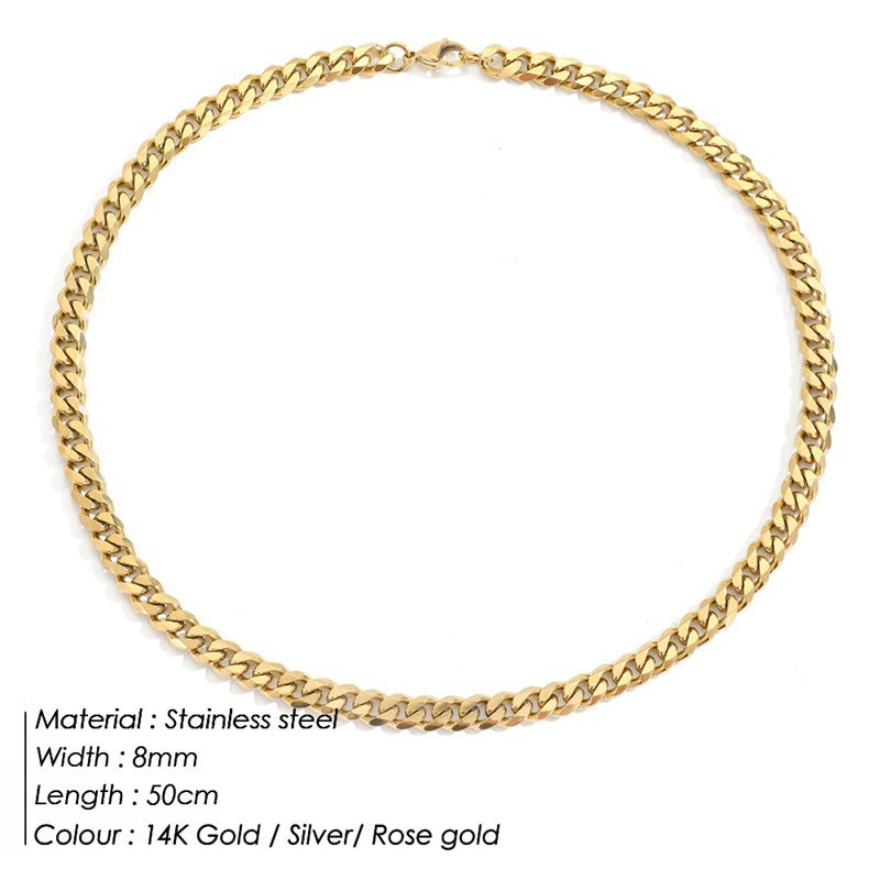 Cuban Link Stainless Steel Necklace — Multiple Widths, Unisex