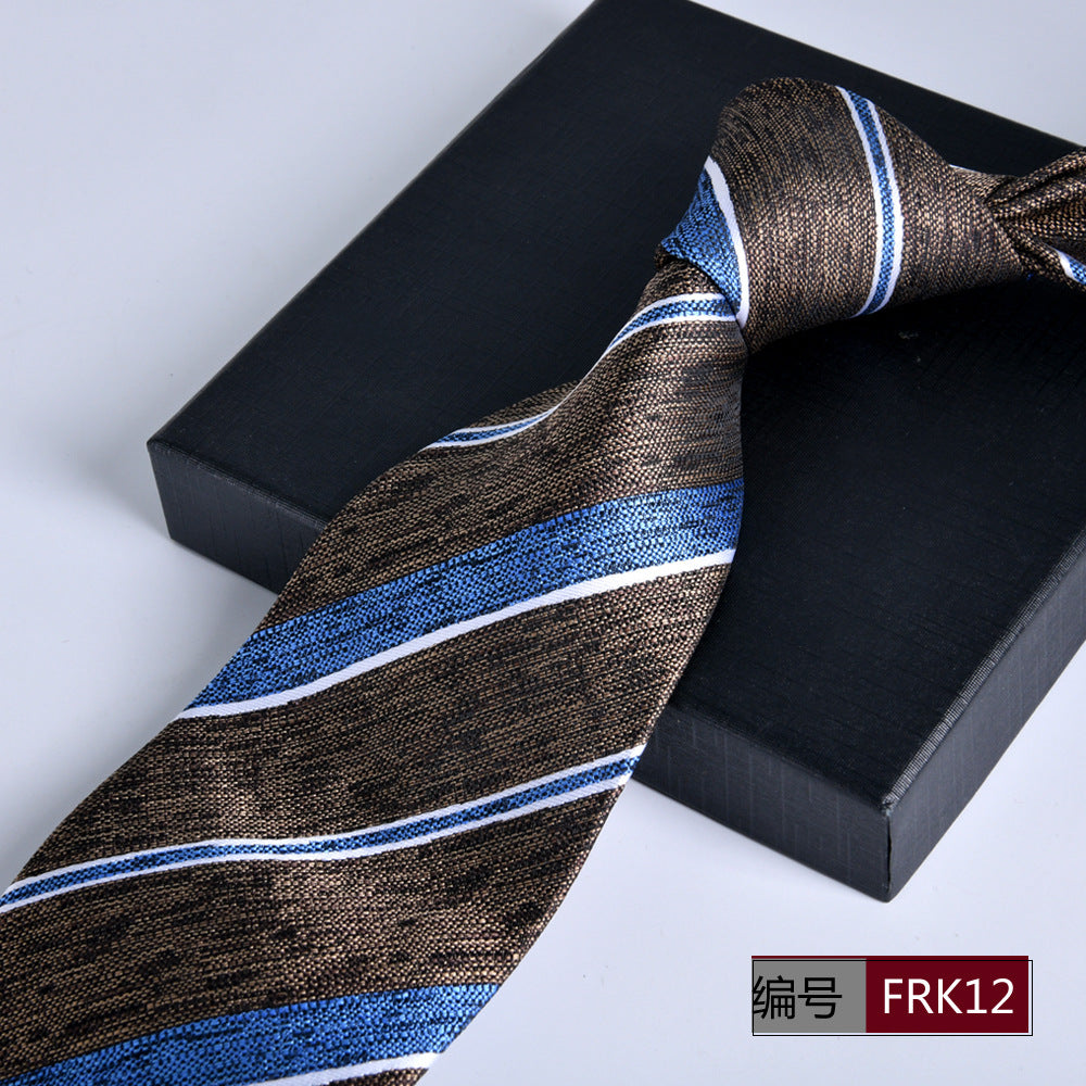 Men's 8cm Striped Jacquard Tie — Classic Width, 19 Colors