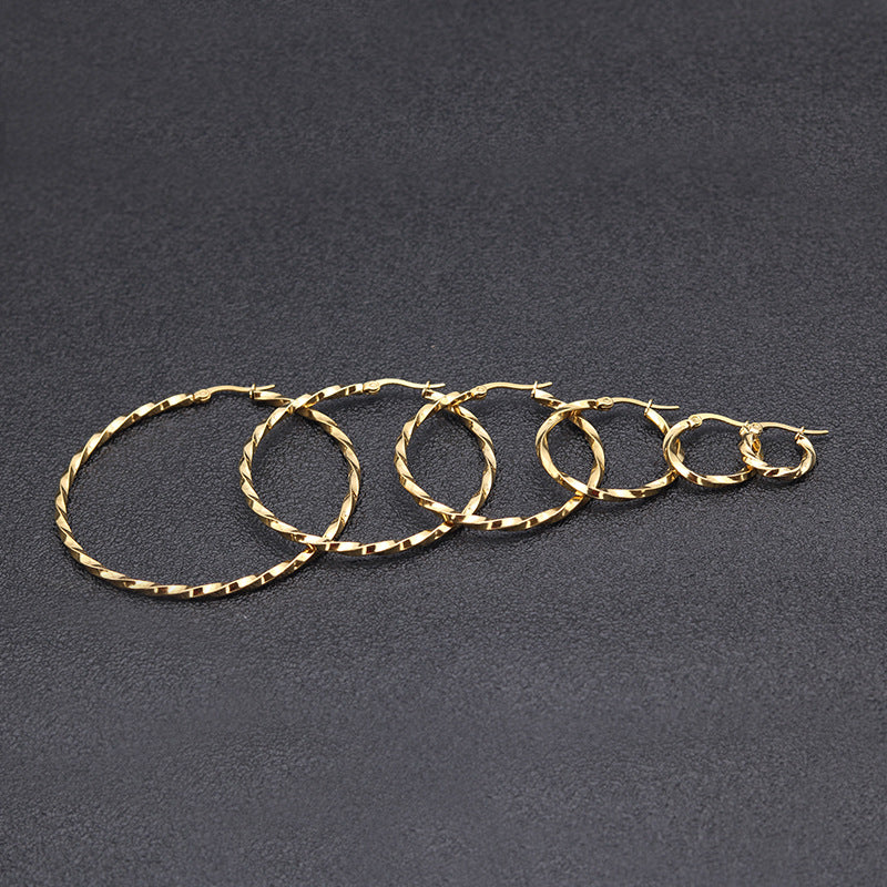 Twisted Large Hoop Earrings — Statement Piece That Never Tarnishes