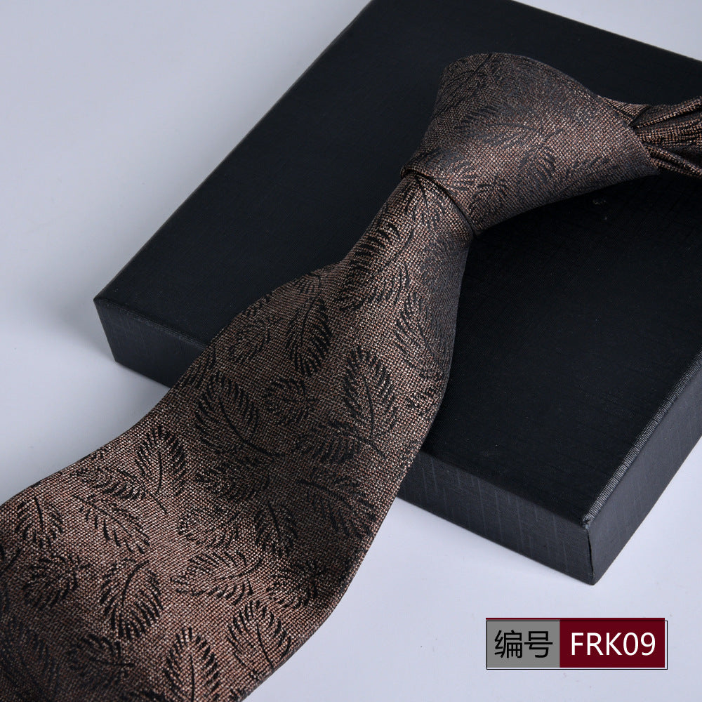 Men's 8cm Striped Jacquard Tie — Classic Width, 19 Colors